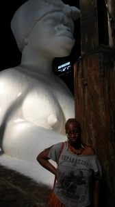 M. London (my wife) and the Sugar Sphinx. Notice the t-shirt